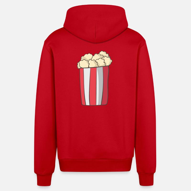 pop-corn - Veste à capuche bio décontractée fabriquée en UE - rouge