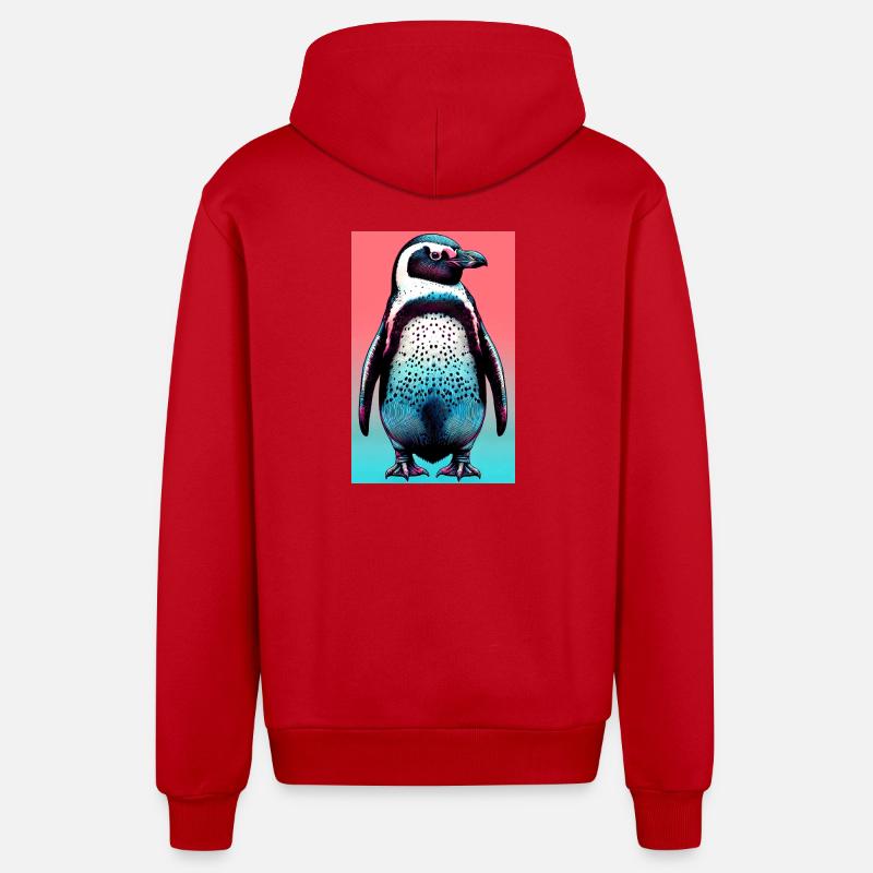 pingouin - Veste à capuche bio décontractée fabriquée en UE - rouge