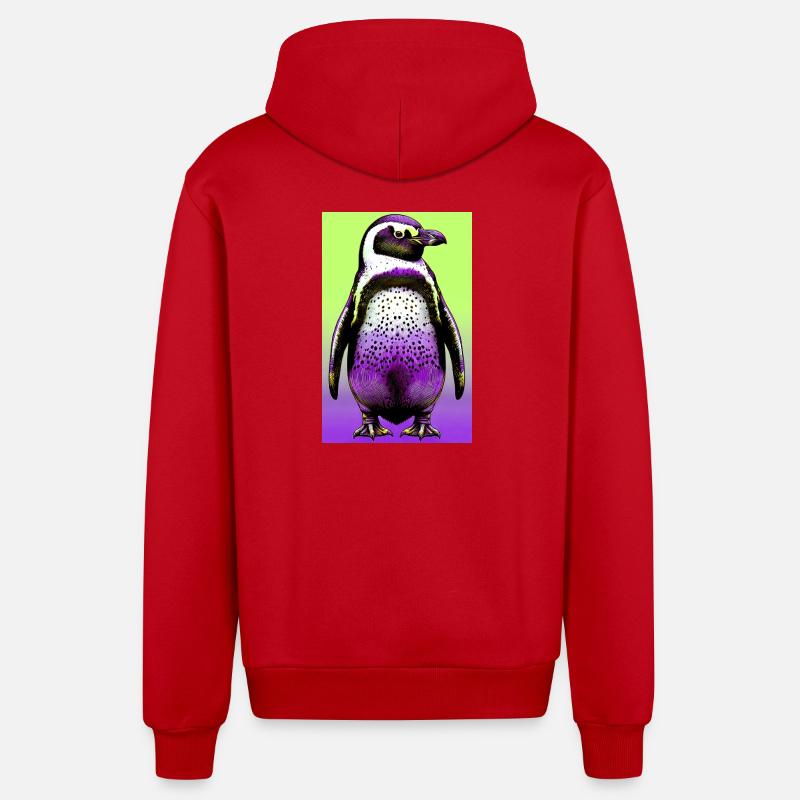 pingouin - Veste à capuche bio décontractée fabriquée en UE - rouge