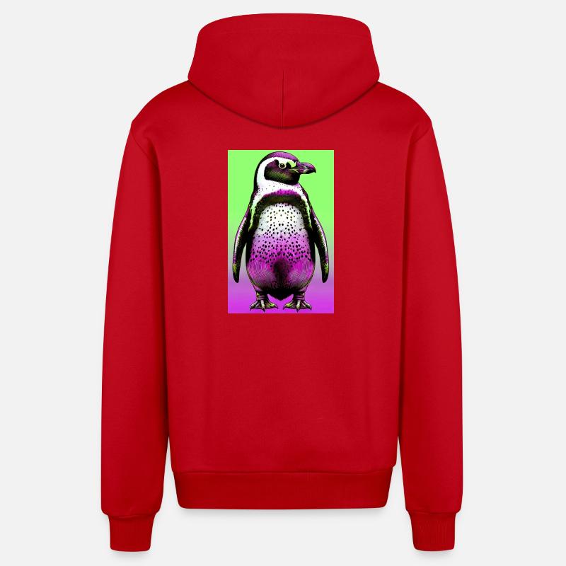 pingouin - Veste à capuche bio décontractée fabriquée en UE - rouge