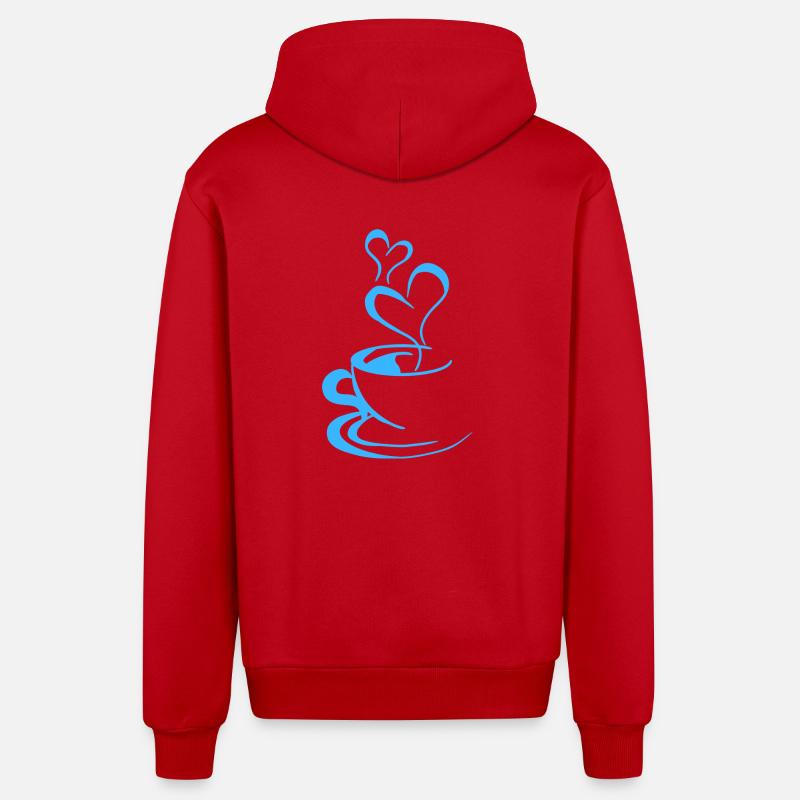 Tasse à café bleue - Veste à capuche bio décontractée fabriquée en UE - rouge