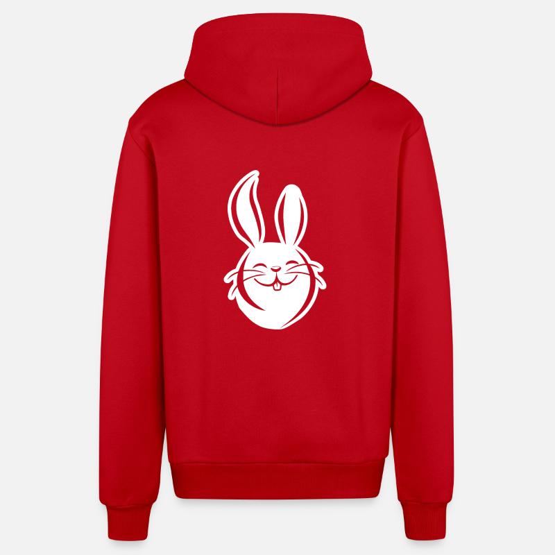 Lapin Lapin - Veste à capuche bio décontractée fabriquée en UE - rouge