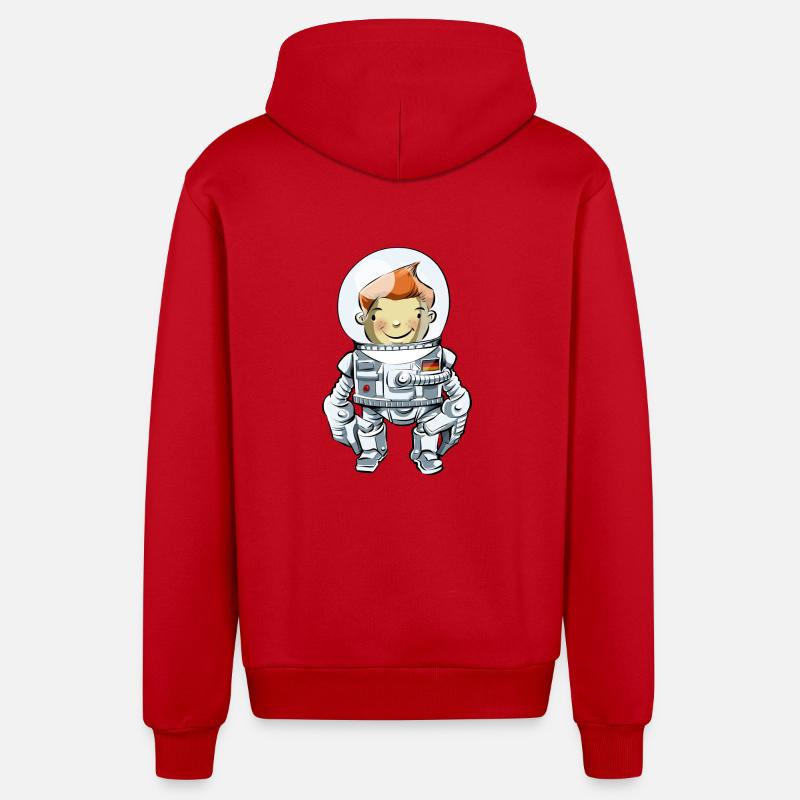 Junger Astronaut - Organic Relaxed Kapuzenjacke Made in EU - Rot