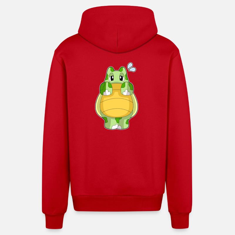 Tortue timide - Veste à capuche bio décontractée fabriquée en UE - rouge