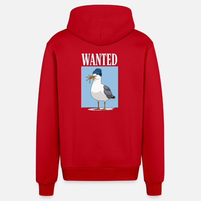Gesucht Möwe Eiscreme Abenteuer - Veste à capuche bio décontractée fabriquée en UE - rouge
