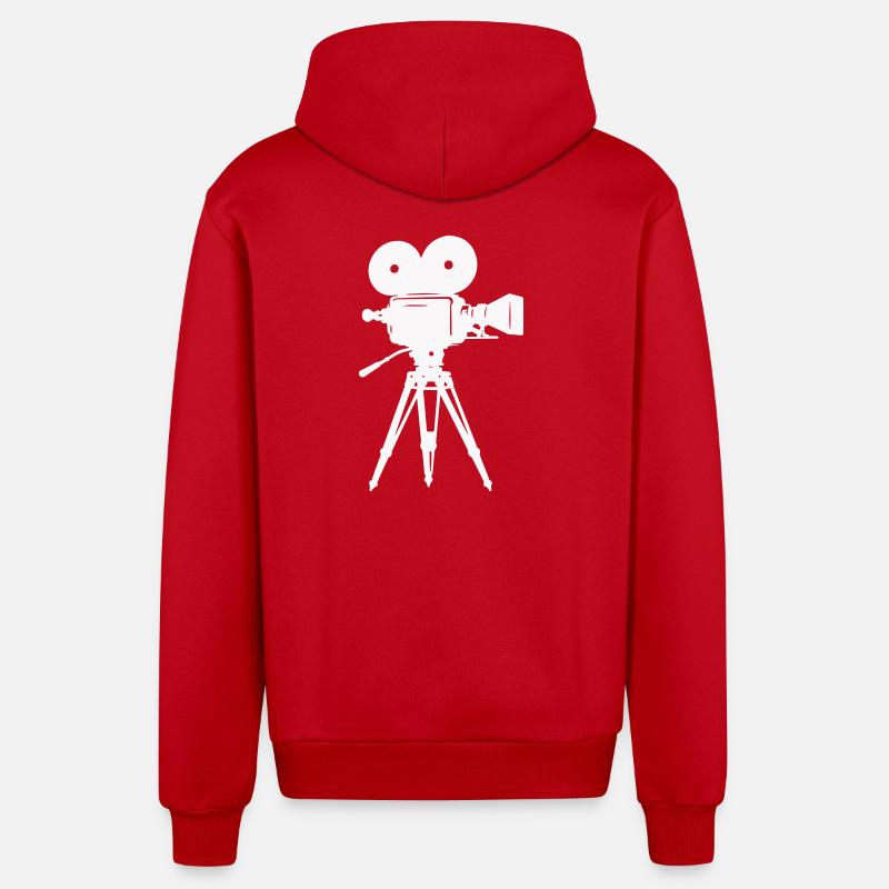 Caméra à pellicule Caméra - Veste à capuche bio décontractée fabriquée en UE - rouge