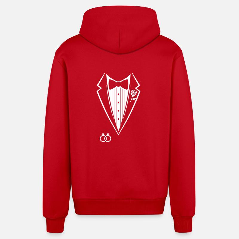 Faux costume alliances - Veste à capuche bio décontractée fabriquée en UE - rouge