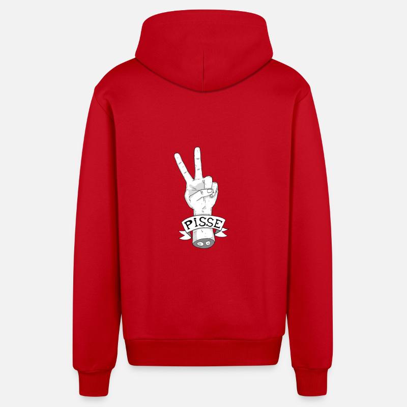 Traduction Approximative #5 - Veste à capuche bio décontractée fabriquée en UE - rouge