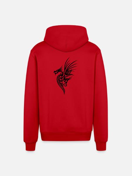 Great fantasy dragon with wings. - Organic Relaxed Hooded Jacket Made in EU - red