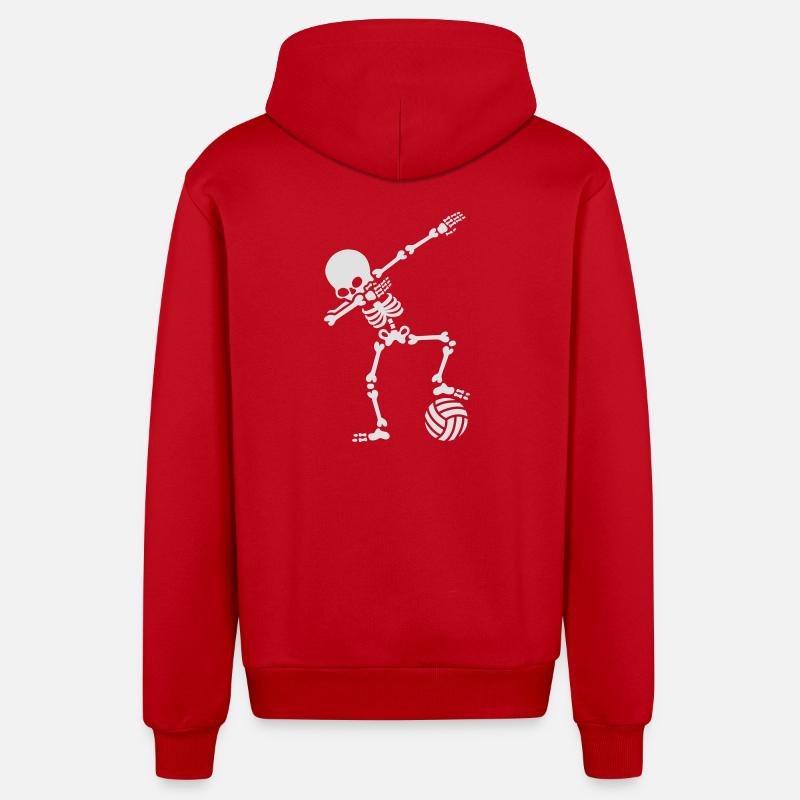 Dab dabbing skeleton (beach) volleyball - Veste à capuche bio décontractée fabriquée en UE - rouge