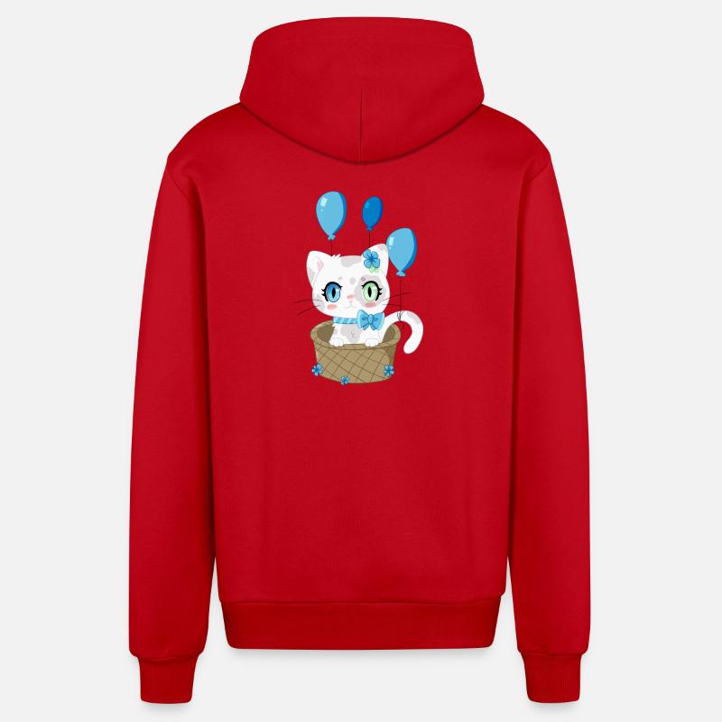 Baby Kitty, Le Chaton doux - Veste à capuche bio décontractée fabriquée en UE - rouge