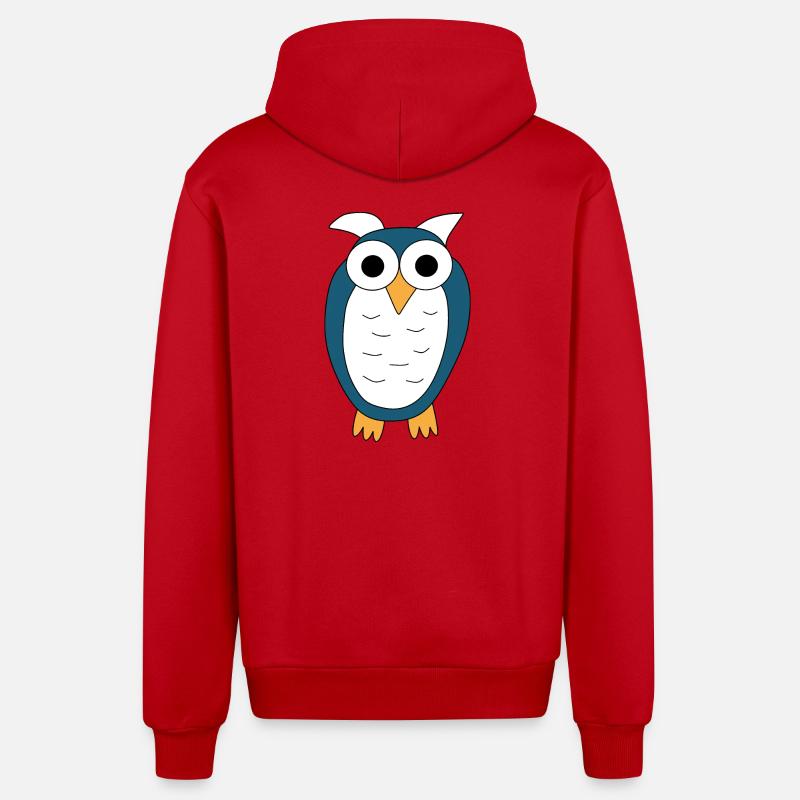 Eule blaue Eule - Organic Relaxed Kapuzenjacke Made in EU - Rot
