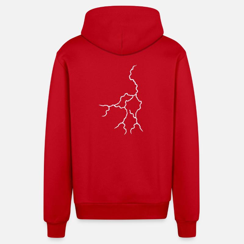Foudre - Veste à capuche bio décontractée fabriquée en UE - rouge