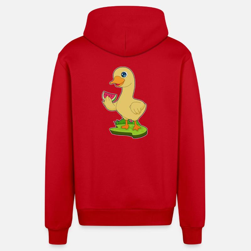 Canard Pastèque - Veste à capuche bio décontractée fabriquée en UE - rouge