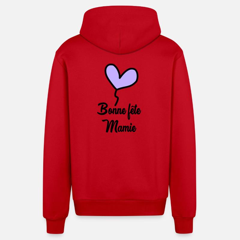 OMA. MUTTERTAG - Organic Relaxed Kapuzenjacke Made in EU - Rot