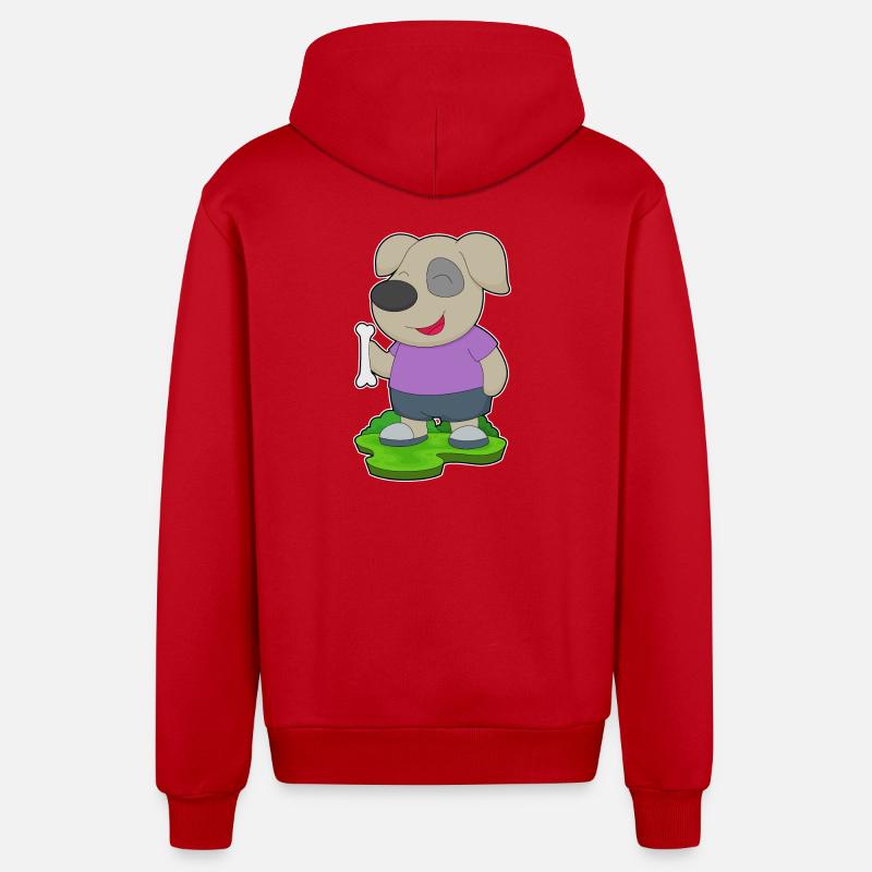 Os de chien - Veste à capuche bio décontractée fabriquée en UE - rouge