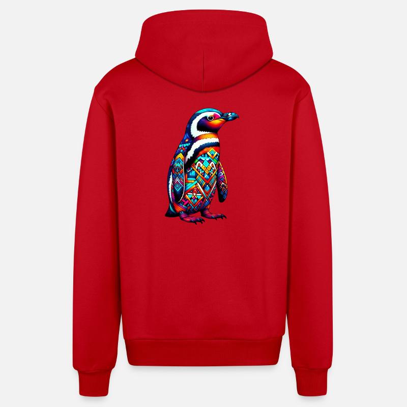 Pingouin - Veste à capuche bio décontractée fabriquée en UE - rouge