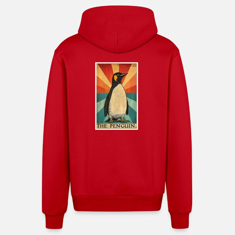 Pingouins Pingouin - Veste à capuche bio décontractée fabriquée en UE - rouge