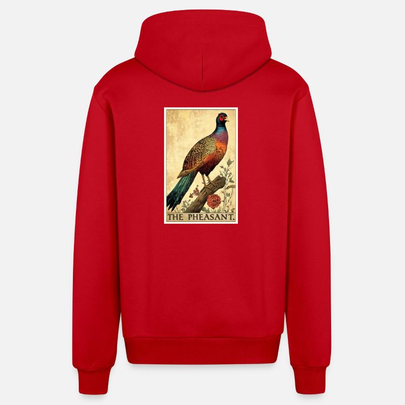 Faisans Faisan - Veste à capuche bio décontractée fabriquée en UE - rouge