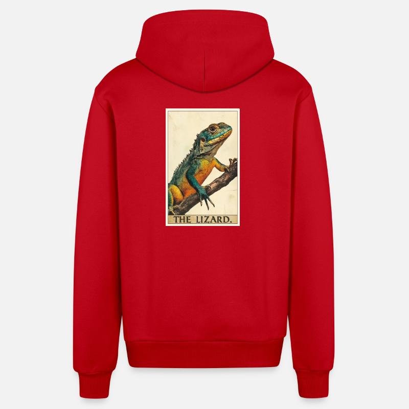 Eidechsen Eidechse - Organic Relaxed Kapuzenjacke Made in EU - Rot