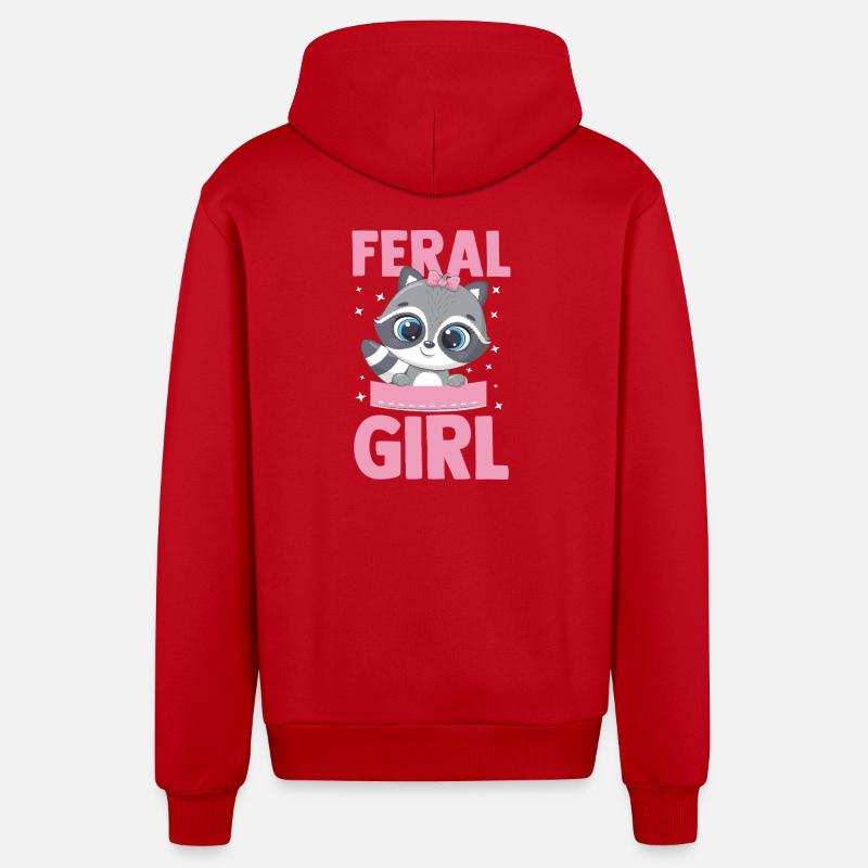 Raton laveur Trash Panda Sauvage - Veste à capuche bio décontractée fabriquée en UE - rouge