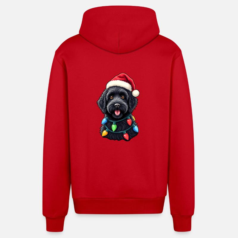 T-shirt Père Noël Labradoodle - Veste à capuche bio décontractée fabriquée en UE - rouge
