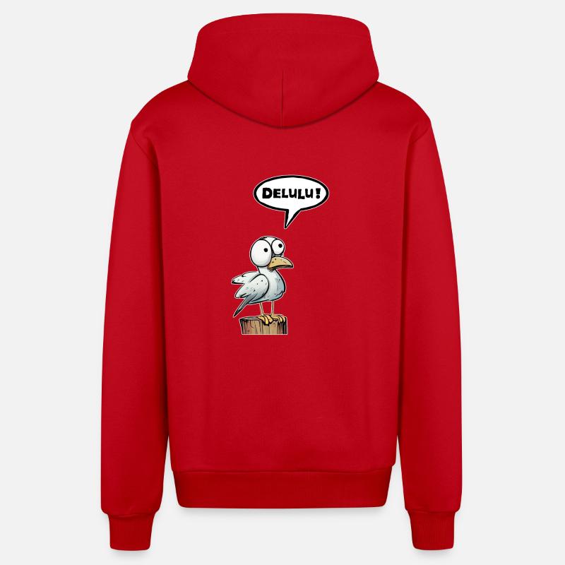 Bulle de mouette Delulu - Veste à capuche bio décontractée fabriquée en UE - rouge