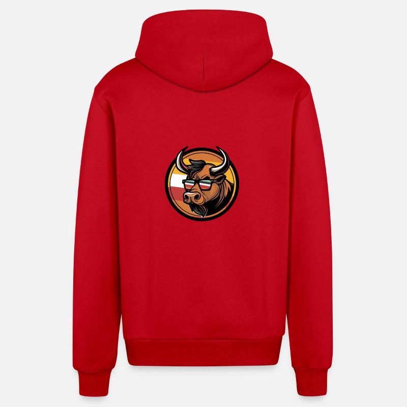 Taurus Comic Cool Summer - Organic Relaxed Hooded Jacket Made in EU - red