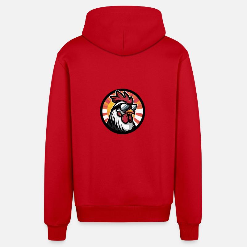 Hahn Comic Cool Sommer - Organic Relaxed Kapuzenjacke Made in EU - Rot