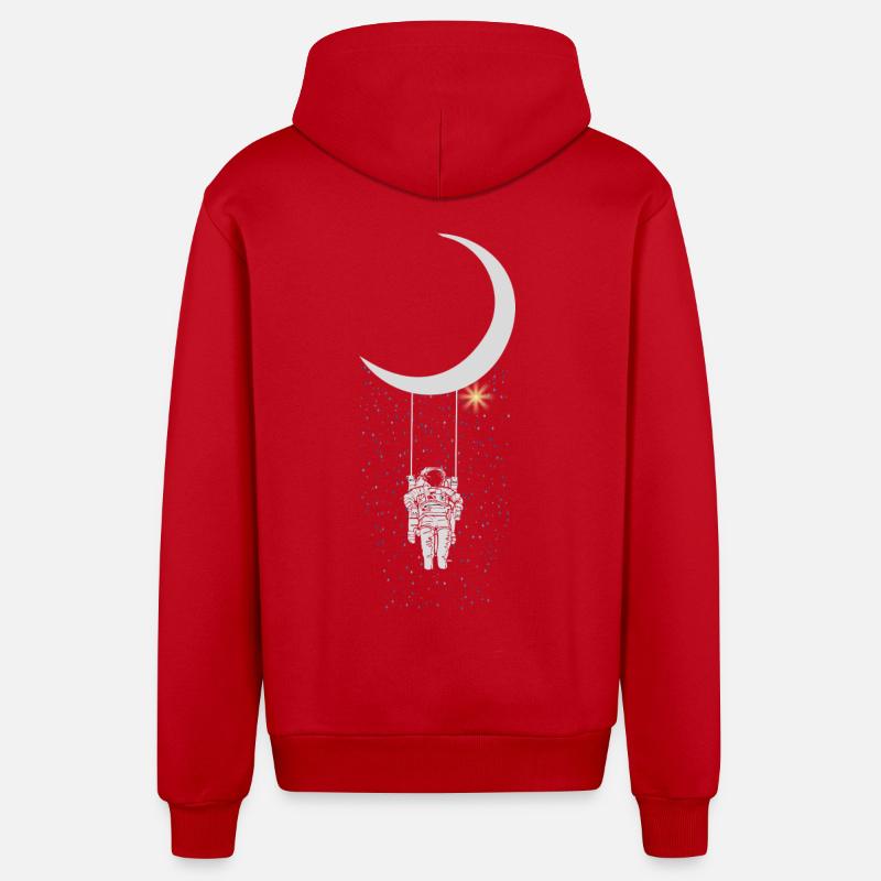 astronaute - Veste à capuche bio décontractée fabriquée en UE - rouge