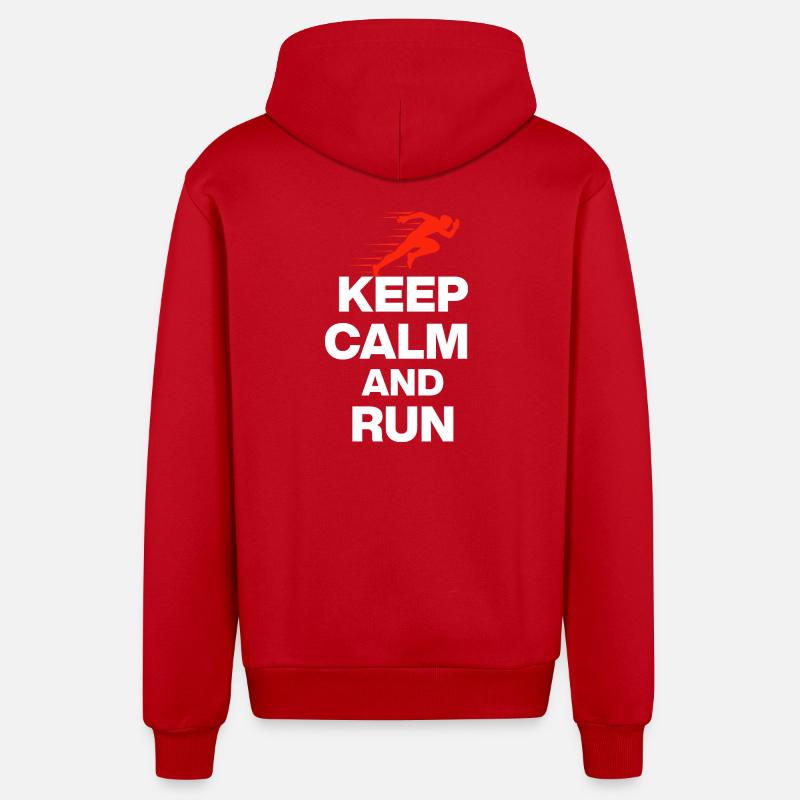 KEEP CALM AND RUN! - Organic Relaxed Kapuzenjacke Made in EU - Rot