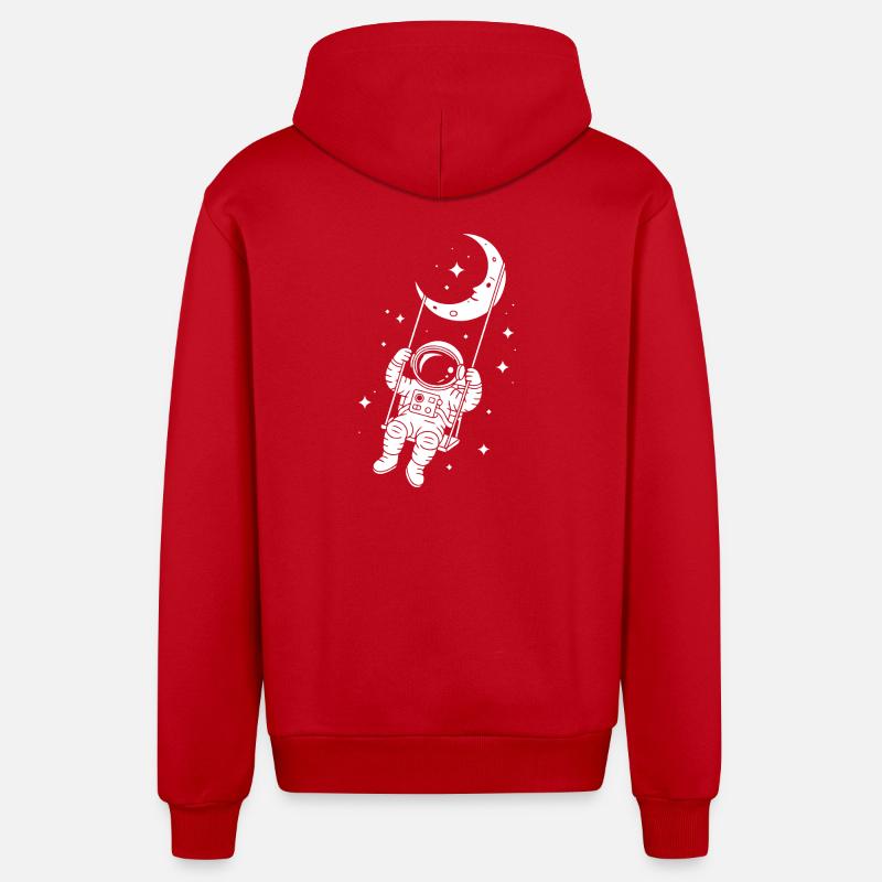 Astronaute Cosmos Spatial Swing - Veste à capuche bio décontractée fabriquée en UE - rouge