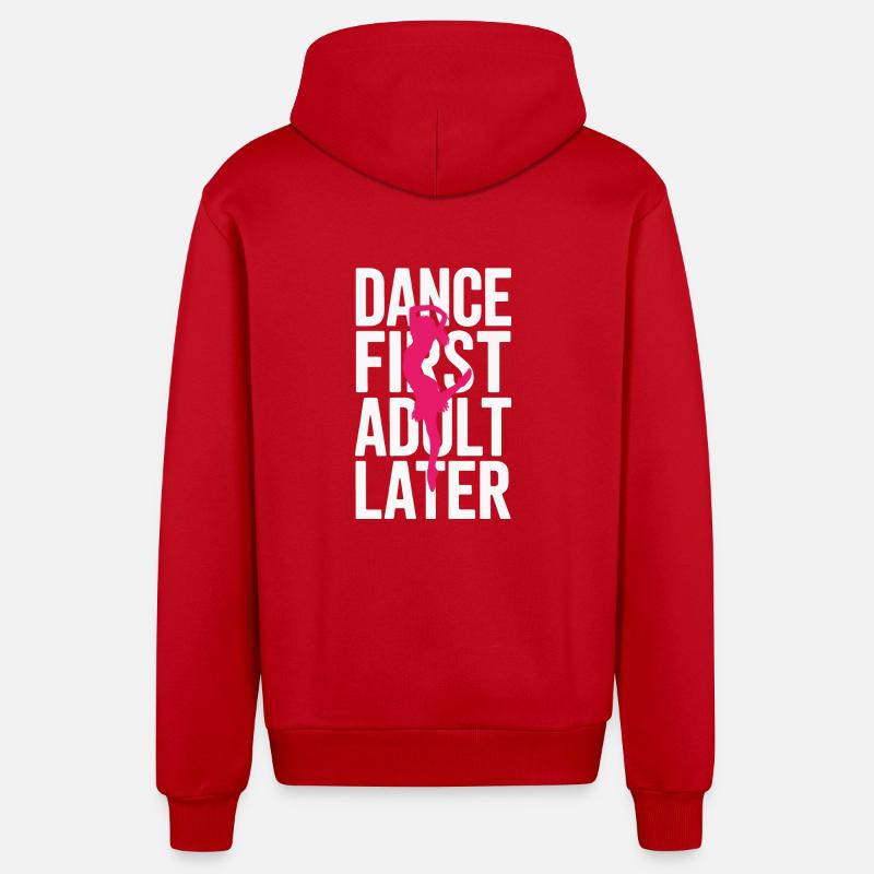 Dancing Dancers Dancing - Organic Relaxed Hooded Jacket Made in EU - red
