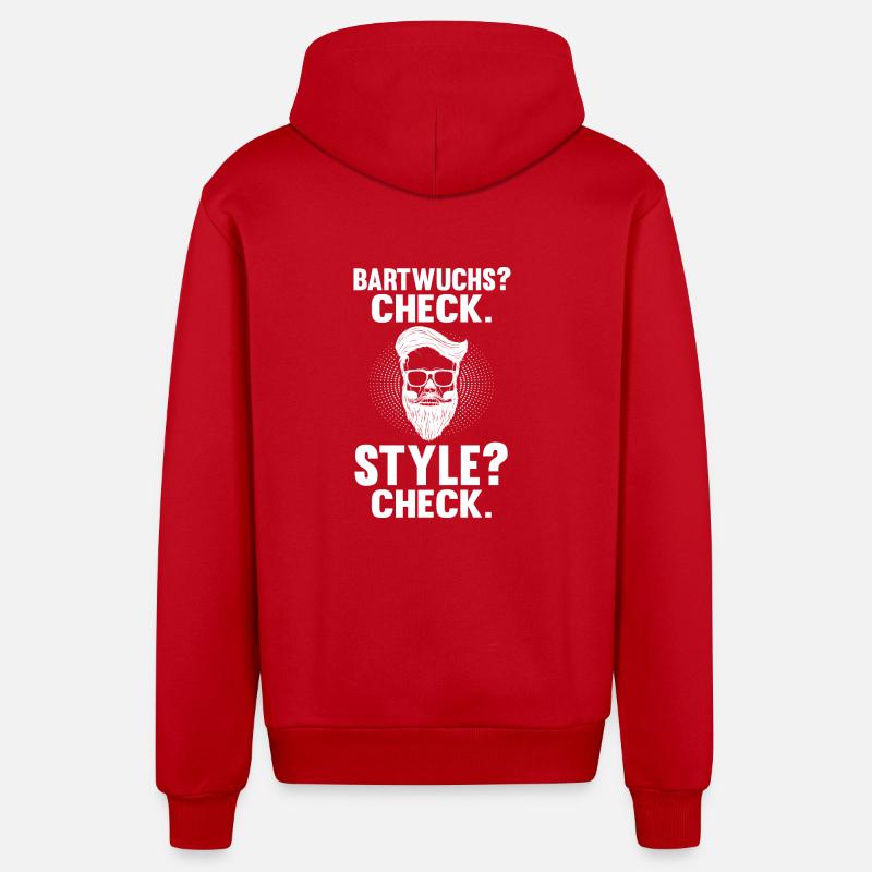 Bärtig Bartträger Bart - Organic Relaxed Kapuzenjacke Made in EU - Rot