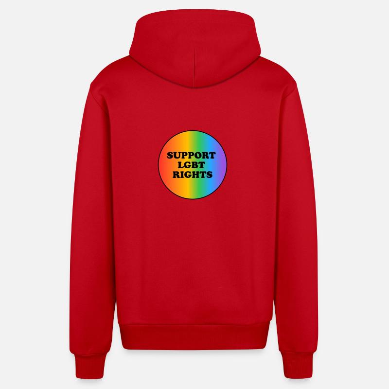 Soutenez les droits des LGBT - Veste à capuche bio décontractée fabriquée en UE - rouge