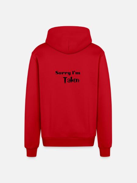 Funny Valentine Love Shirt - Organic Relaxed Hooded Jacket Made in EU - red