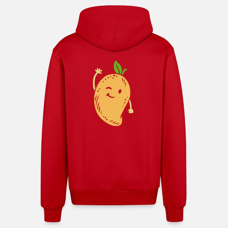 Mangue Fruit Kawaii - Veste à capuche bio décontractée fabriquée en UE - rouge