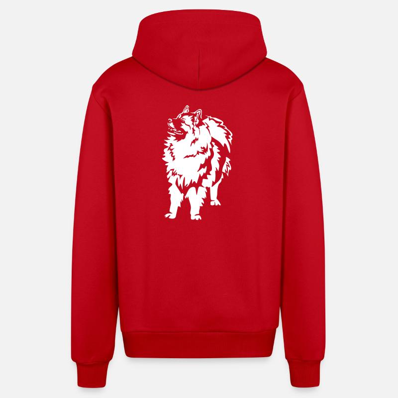 Wolfsspitz « Édition Noire » - Veste à capuche bio décontractée fabriquée en UE - rouge