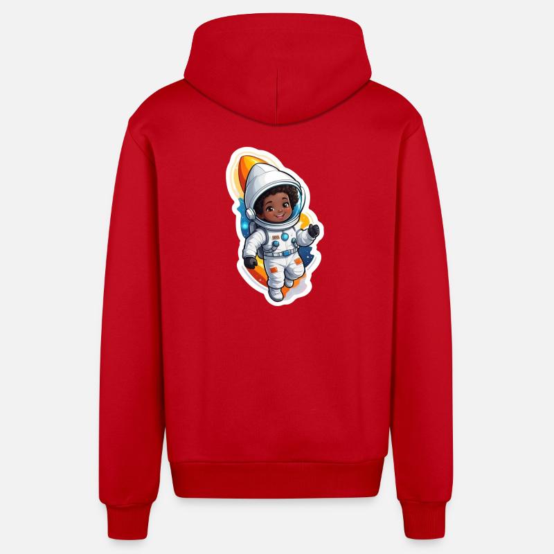 AstronauIN dans l’espace - Veste à capuche bio décontractée fabriquée en UE - rouge