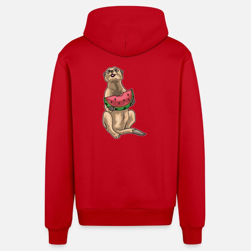 Suricate Pastèque - Veste à capuche bio décontractée fabriquée en UE - rouge