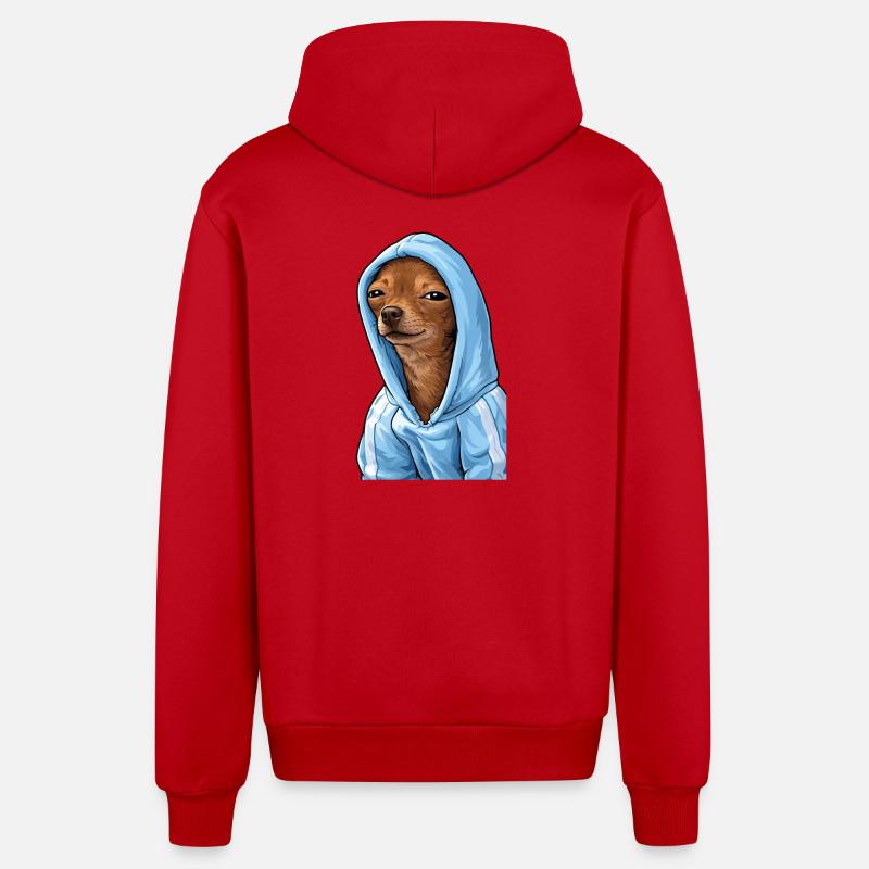 Chien à capuche – Mème Ambiance Relaxante - Veste à capuche bio décontractée fabriquée en UE - rouge