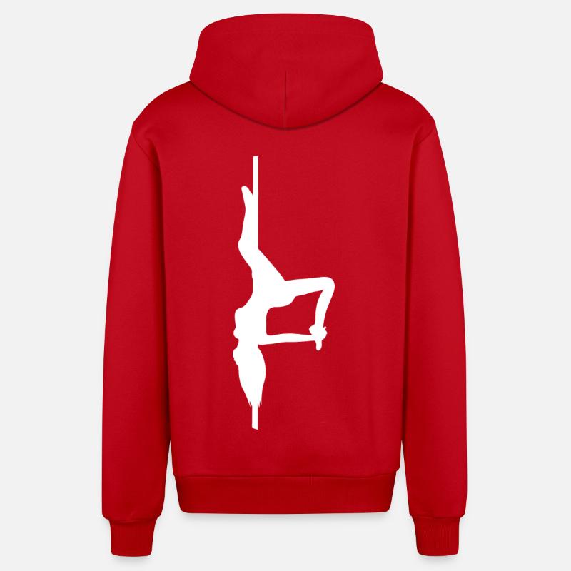 Pole Dance Silhouette - Veste à capuche bio décontractée fabriquée en UE - rouge