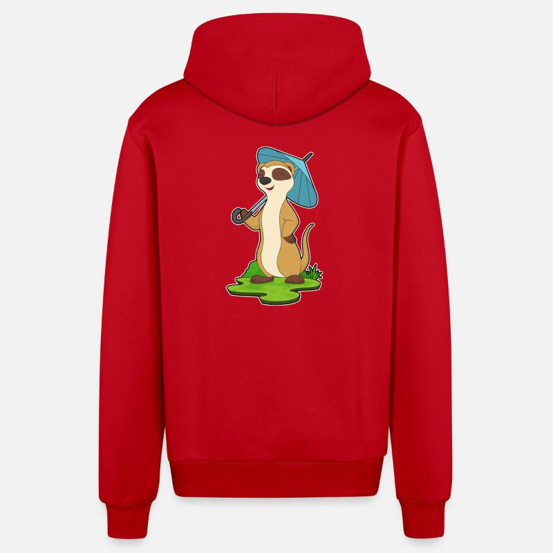 Parapluie Suricate - Veste à capuche bio décontractée fabriquée en UE - rouge