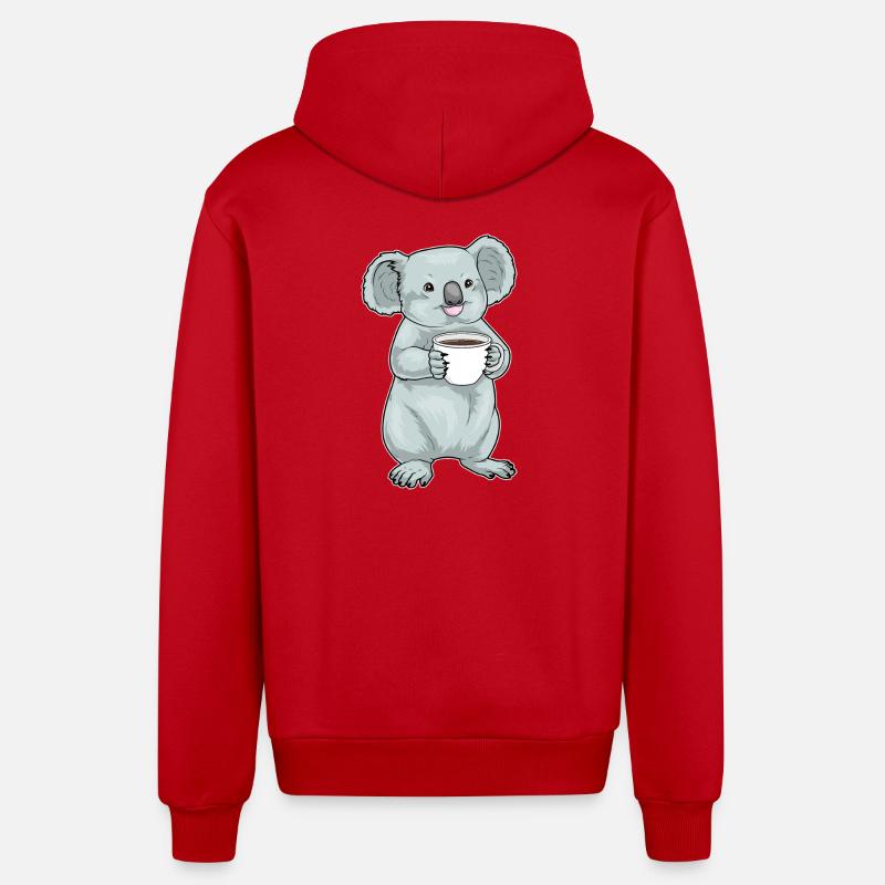 Tasse à café Koala - Veste à capuche bio décontractée fabriquée en UE - rouge