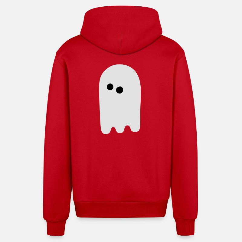 fantôme - Veste à capuche bio décontractée fabriquée en UE - rouge