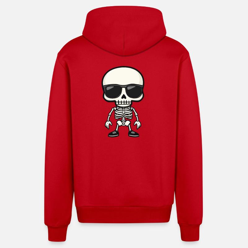 Zombie Halloween Squelette - Veste à capuche bio décontractée fabriquée en UE - rouge