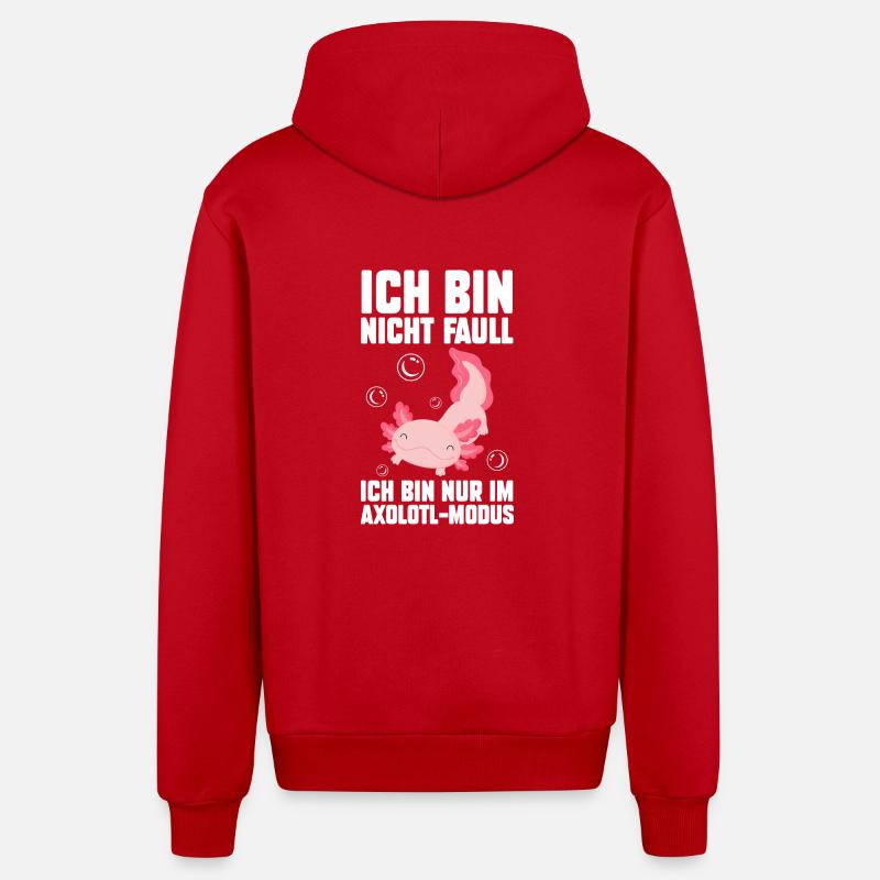 Axolotl - Veste à capuche bio décontractée fabriquée en UE - rouge