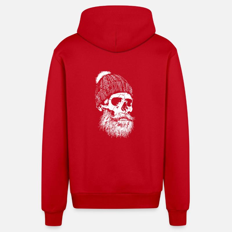 Bûcheron Crâne Bûcheron - Veste à capuche bio décontractée fabriquée en UE - rouge