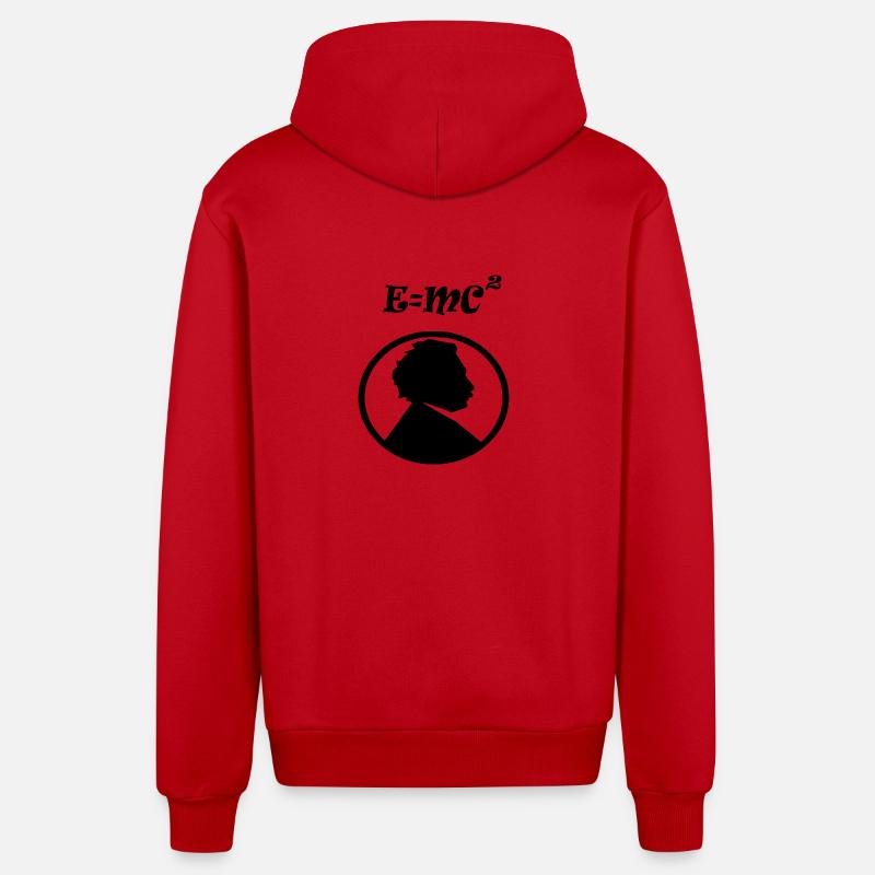 e mc2 - Veste à capuche bio décontractée fabriquée en UE - rouge