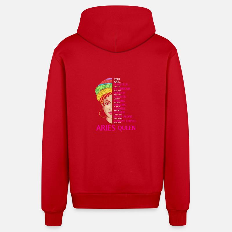 Sternzeichen Widder - Organic Relaxed Kapuzenjacke Made in EU - Rot